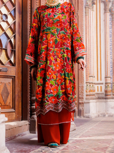 Rust Palachi Formal 2 Piece Stitched - AL-LS-LKS-536