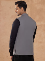 Grey Taflon Rayon Waistcoat - AL-WC-538B - Almirah Online