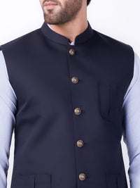 Midnight Blue Blended Waistcoat - AL-WC-539A