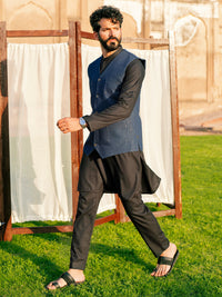 Indigo Polyester Cotton Waistcoat - AL-WC-540