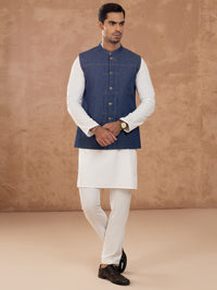Blue Cotton Waistcoat - AL-WC-541