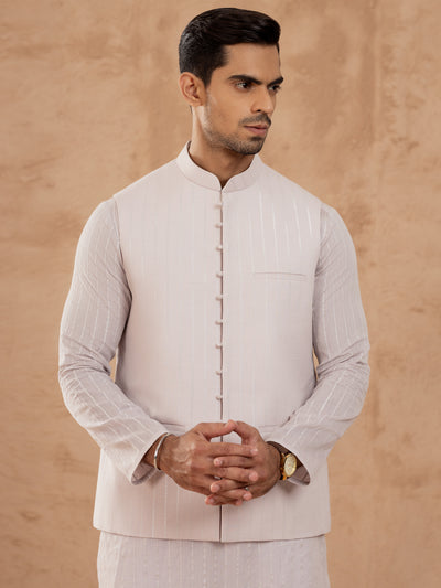 Light Pink Cotton Waistcoat - AL-WC-547B - Almirah Online