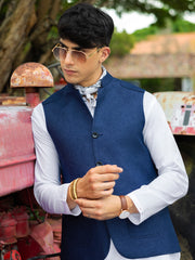 Blue Polyester Waistcoat - AL-WC-567B