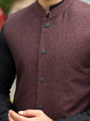 Maroon Polyester Waistcoat - AL-WC-568A