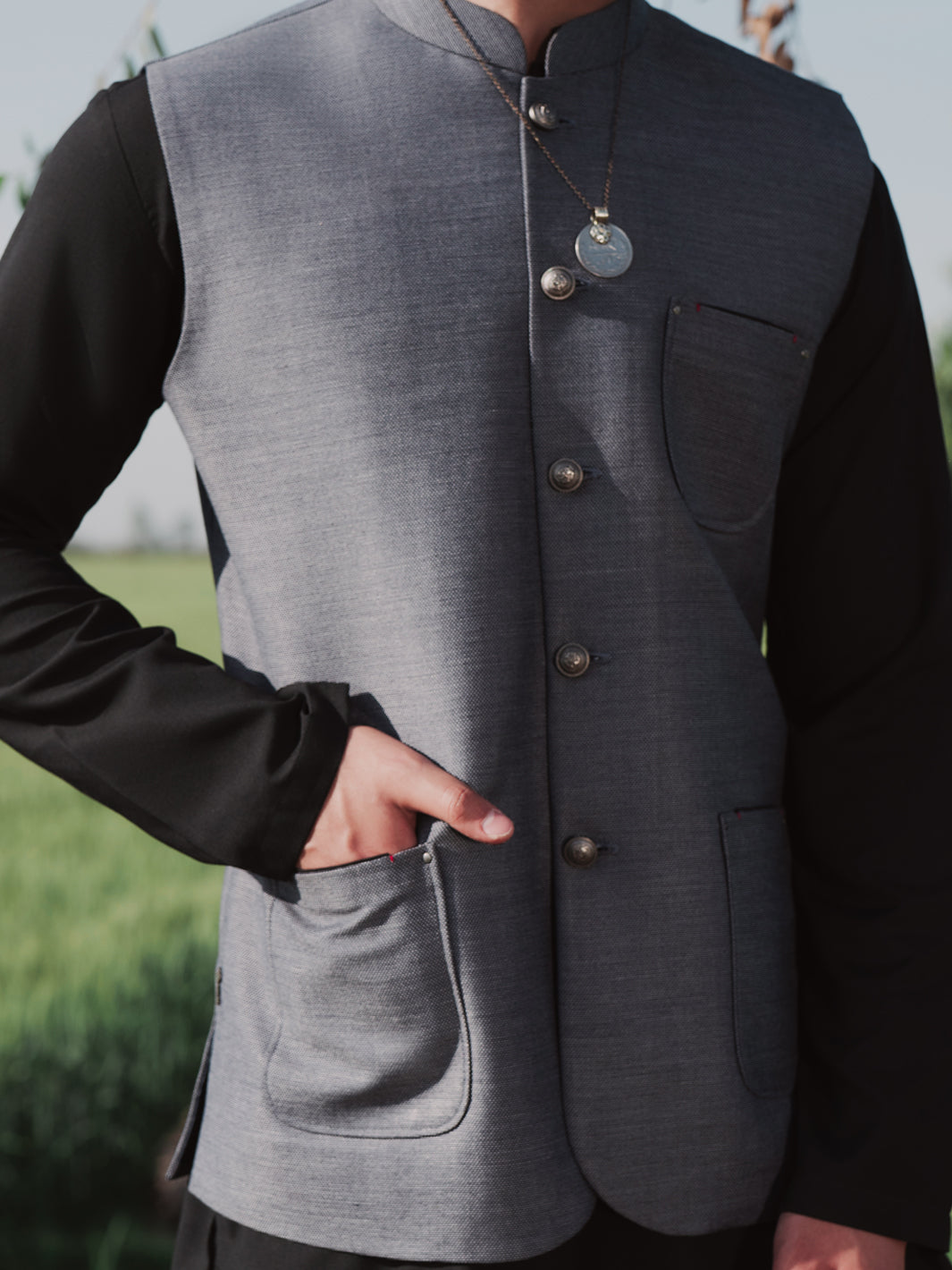 Blue Blended Waistcoat - AL-WC-589