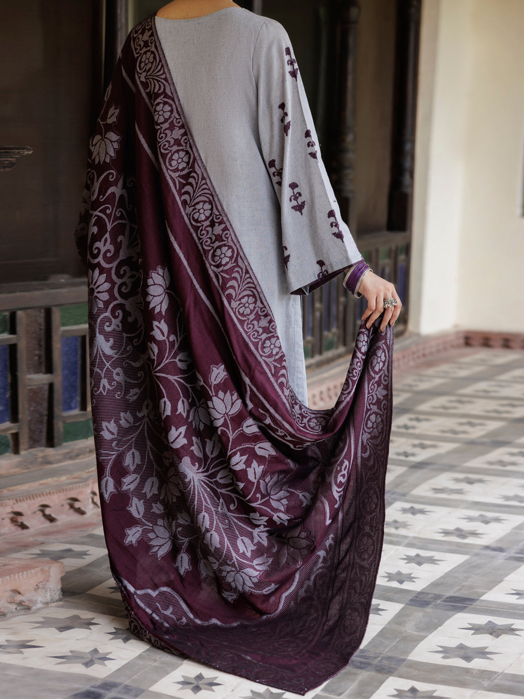 Grey Dobby  3Pc Unstitched - AWP-3PS-650