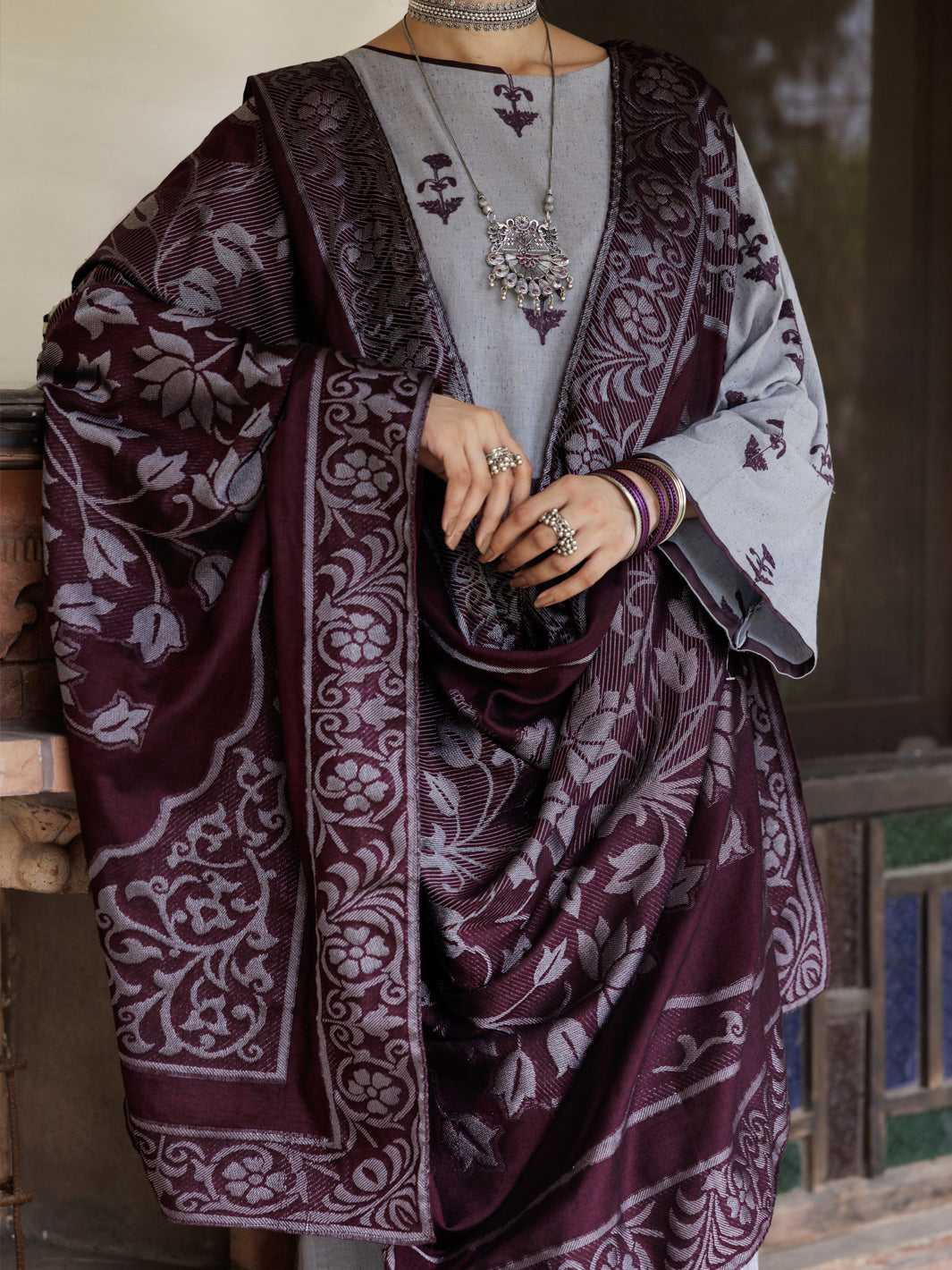 Grey Dobby  3Pc Unstitched - AWP-3PS-650