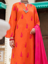 Orange Dobby 3Pc Unstitched - AWP-3PS-651