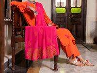 Orange Dobby 3Pc Unstitched - AWP-3PS-651