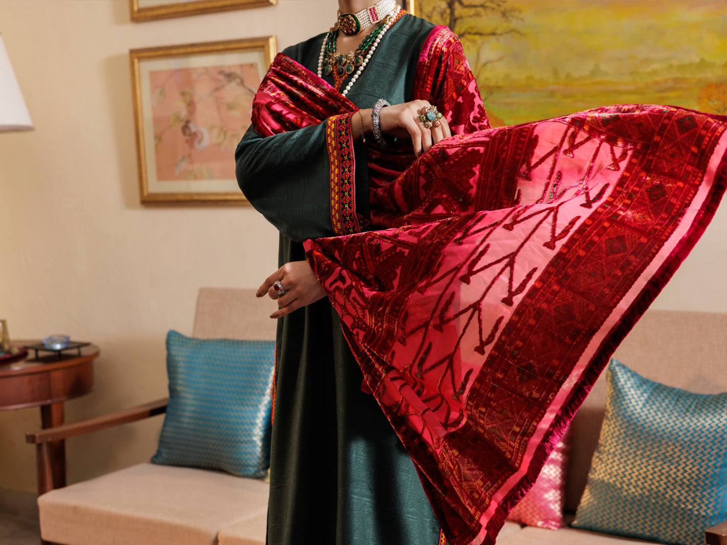 Green Acrylic 3Pc Unstitched - AWP-3PS-658