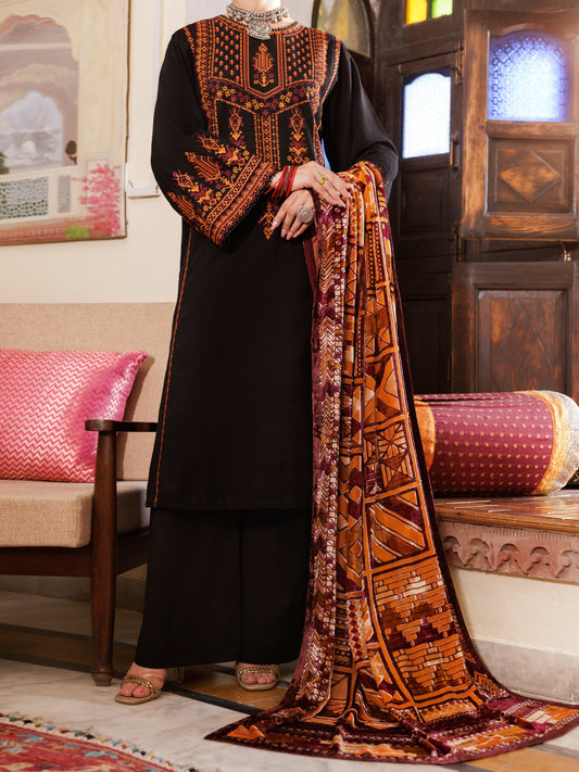Black Acrylic 3Pc Stitched - AWP-3PS-659