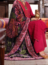 Fuchsia Acrylic 3Pc Unstitched - AWP-3PS-660