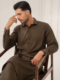 Olive Kameez Shalwar - ALWA-KS-663
