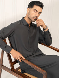 Grey Kameez Shalwar - ALWA-KS-664