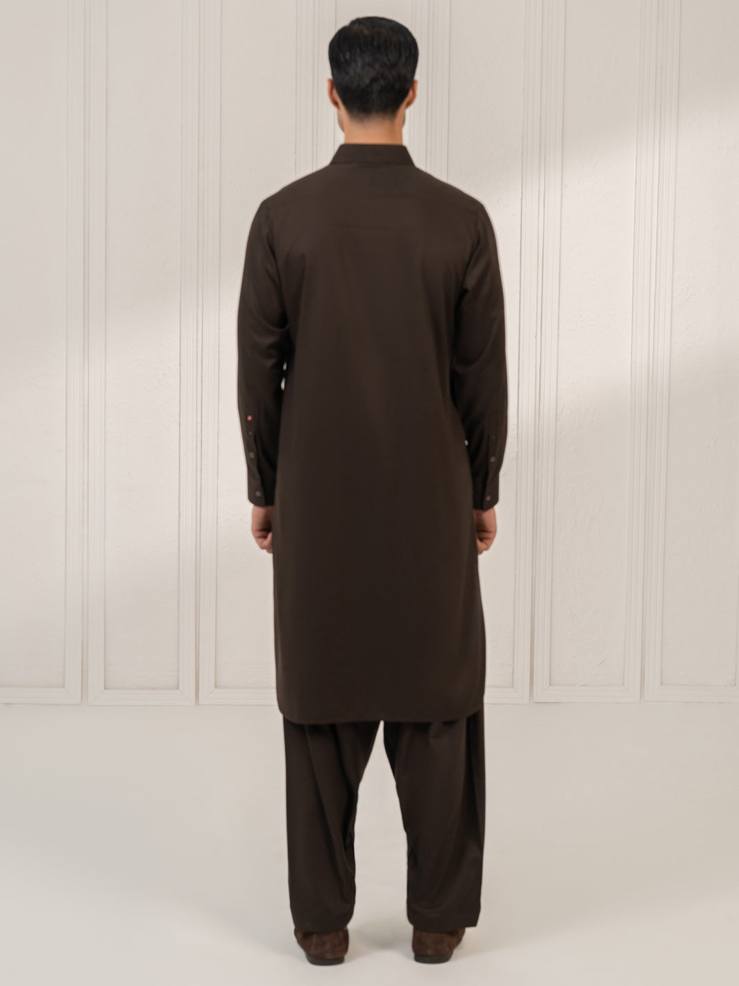 Dark Brown Kameez Shalwar - ALWA-KS-665