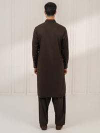 Dark Brown Kameez Shalwar - ALWA-KS-665