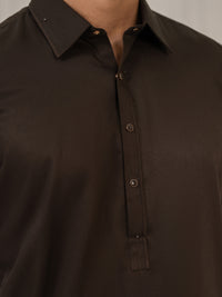 Dark Brown Kameez Shalwar - ALWA-KS-665