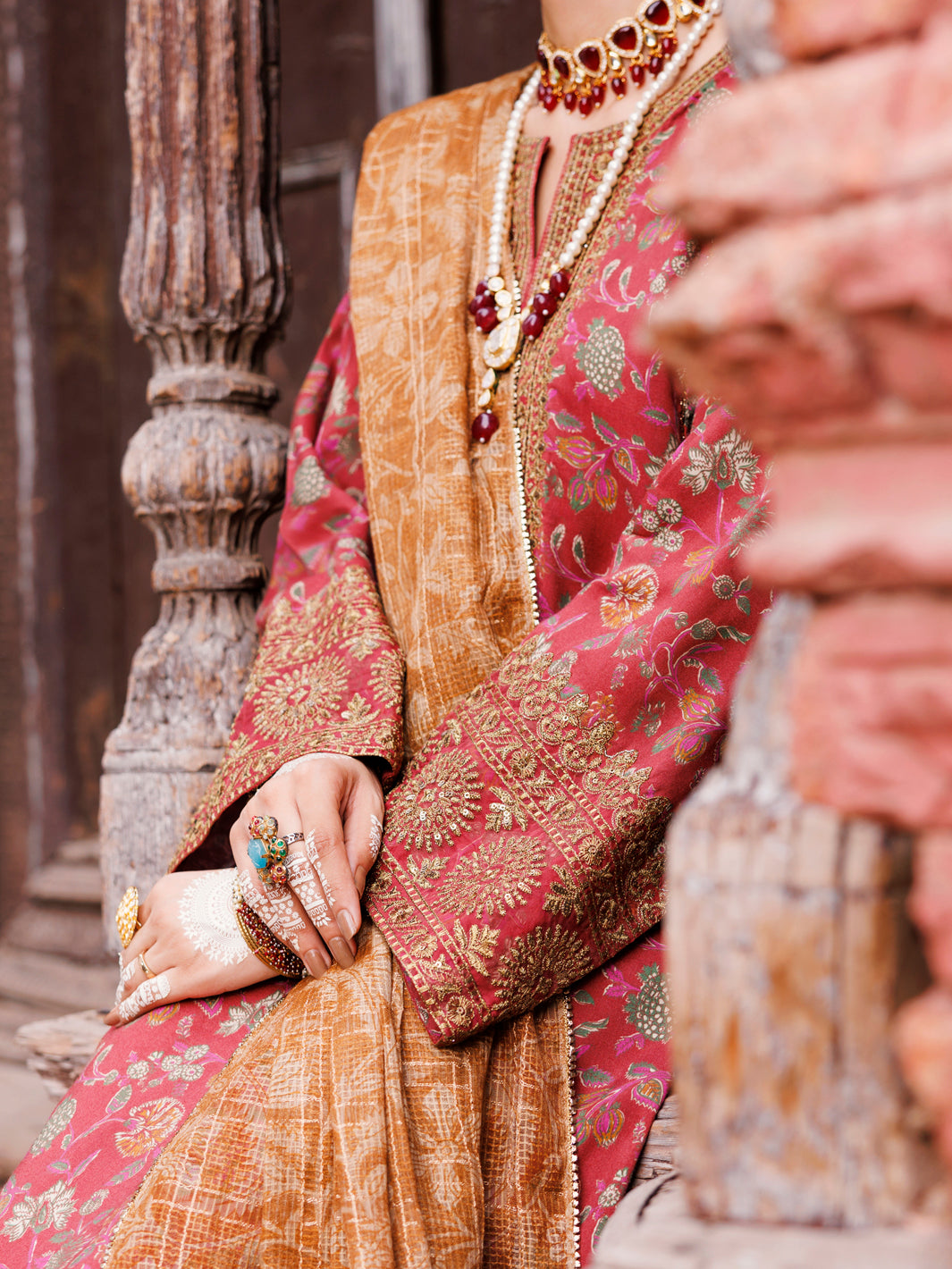 Maroon Maple Silk 3Pc Unstitched - AWP-3PS-669