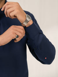 Navy Blue Kameez Shalwar - ALWA-KS-670