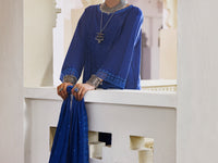 Blue Yarn Dyed 3 Piece Stitched - AWP-3PS-682