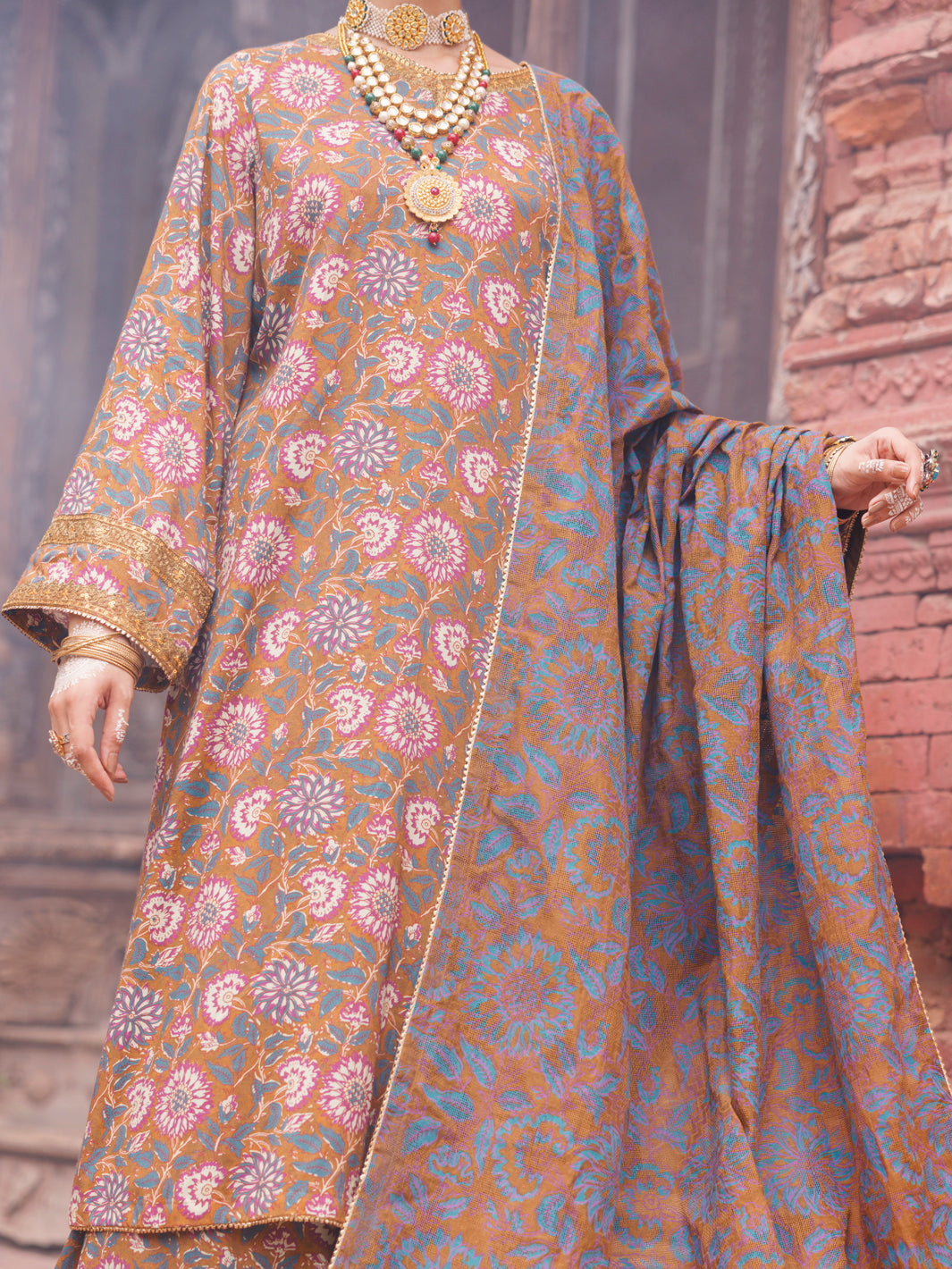Multicolor Maple Silk 3Pc Stitched - AWP-3PS-672
