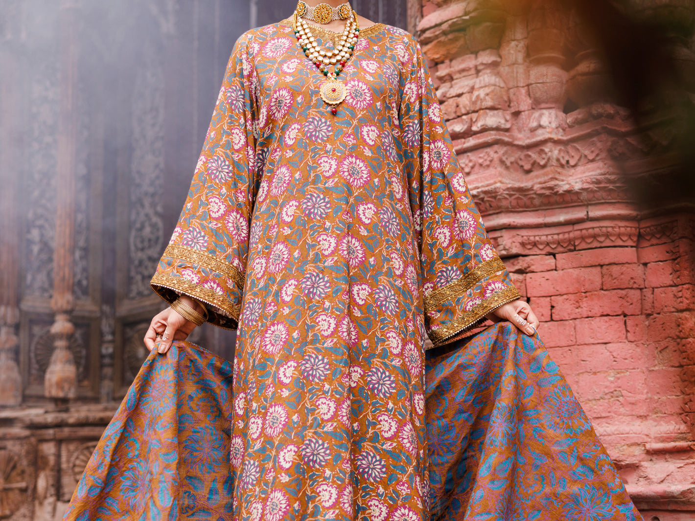 Multicolor Maple Silk 3Pc Stitched - AWP-3PS-672