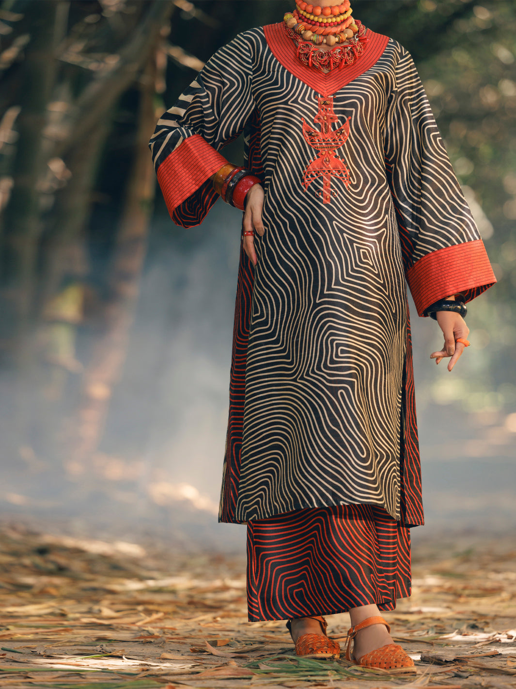 Black Raw Silk 2Pc Stitched - AWP-2PS-LKS-675