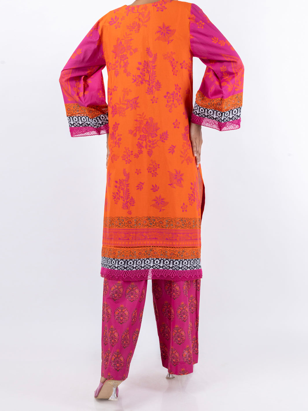 Fuchsia Cambric 3 Piece Stitched - AWP-3PS-689