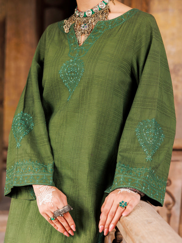 Mehndi Green Dobby Kurti - AWP-LK-705