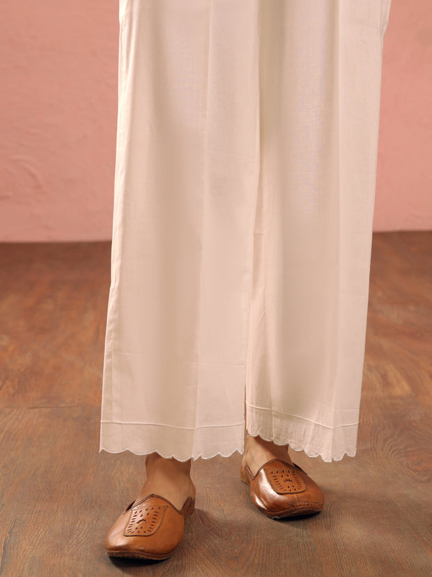 White Dyed Trousers - AL-T-718 - Almirah Online