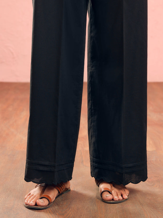 Black Cambric Trousers - AL-T-721 - Almirah Online