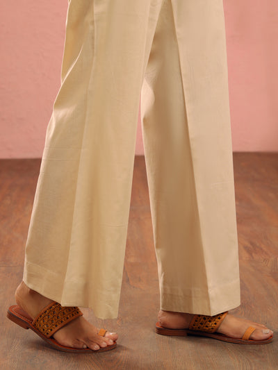 Beige Cambric Trousers - AL-T-722 - Almirah Online