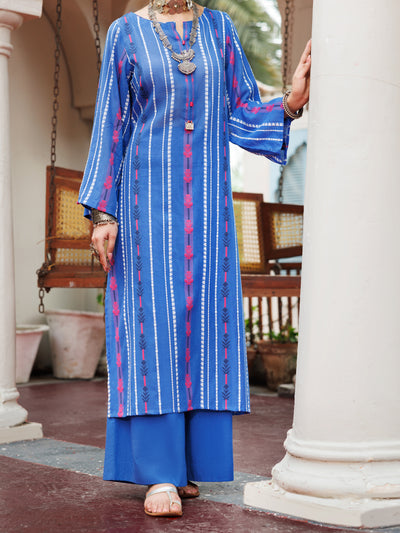 Blue Yarn Dyed Tunic - AWP-LK-723