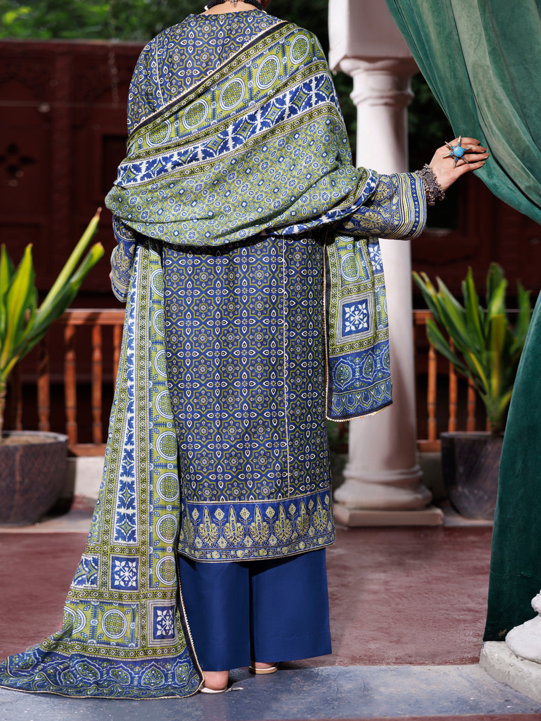 Blue Cambric 3Pc Stitched - AWP-3PS-738A