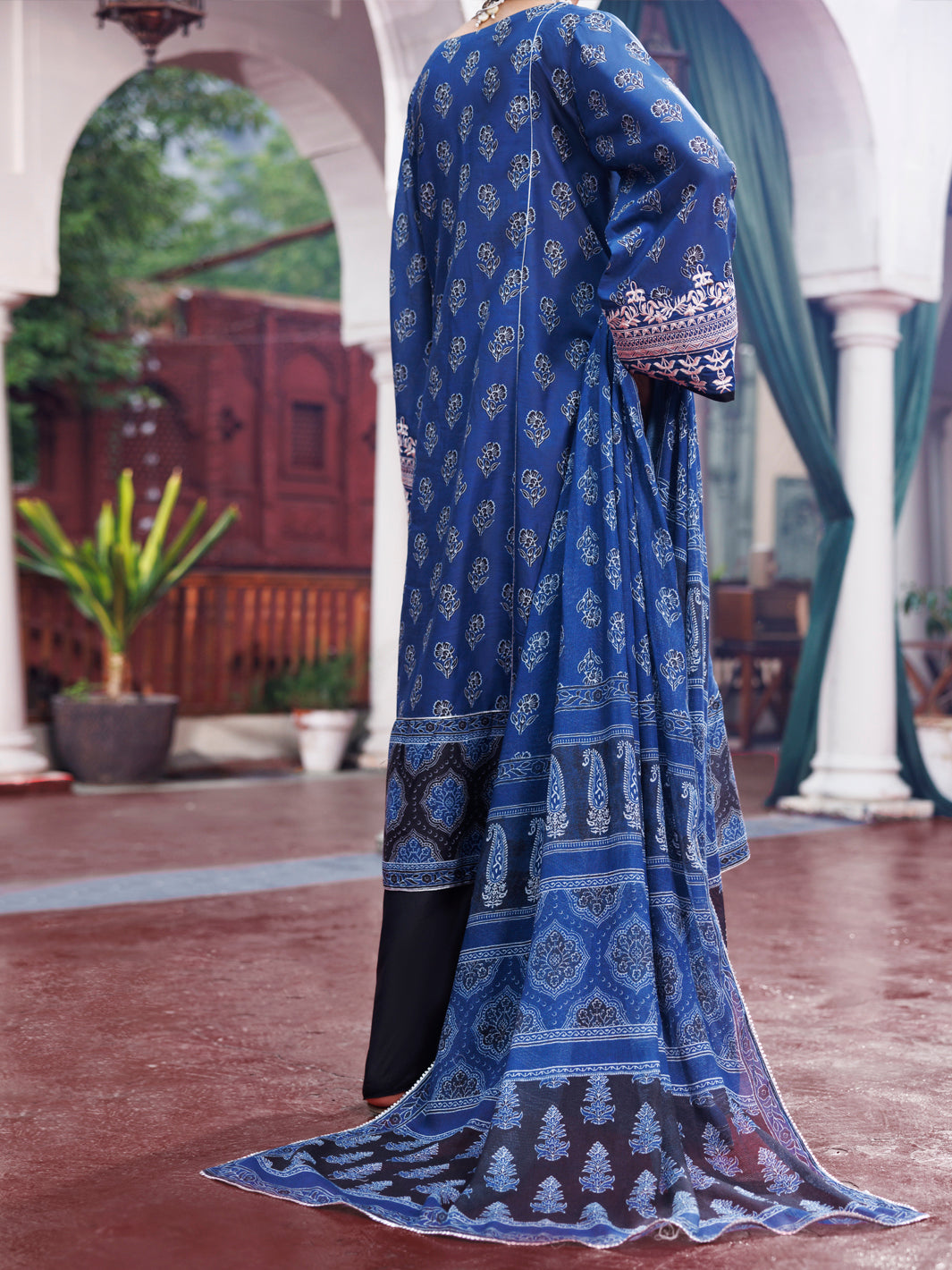 Blue Cambric 3Pc Unstitched - AWP-3PS-741B