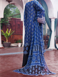 Blue Cambric 3Pc Unstitched - AWP-3PS-741B