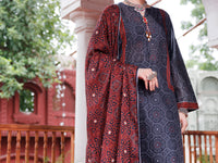 Black Cambric 3Pc Stitched - AWP-3PS-740A