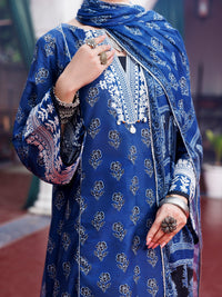 Blue Cambric 3Pc Unstitched - AWP-3PS-741B