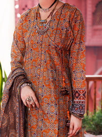 Brown Cambric 3Pc Stitched - AWP-3PS-739A