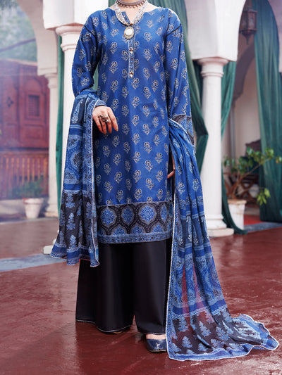 Blue Cambric 3 Piece Stitched - AWP-3PS-741A