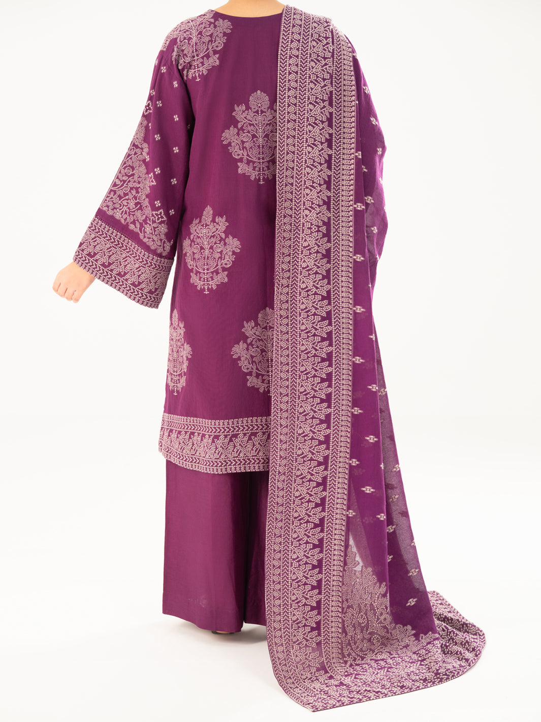 Purple Jacquard 3Pc Stitched - AWP-3PS-751