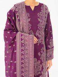 Purple Jacquard 3Pc Stitched - AWP-3PS-751