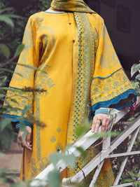 Yellow Jacquard 3Pc Stitched - AWP-3PS-749