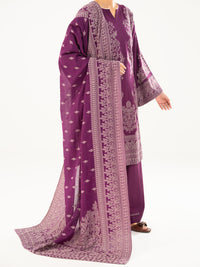 Purple Jacquard 3Pc Stitched - AWP-3PS-751