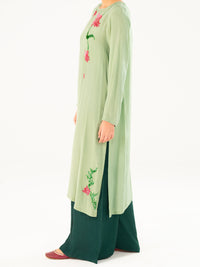 Light Green Thai Silk 2Pc Stitched - AWP-2PS-LKS-822