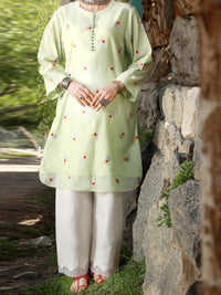 Sea Green Paper Cotton Tunic - AL-LK-828A