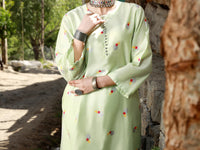 Sea Green Paper Cotton Tunic - AL-LK-828A