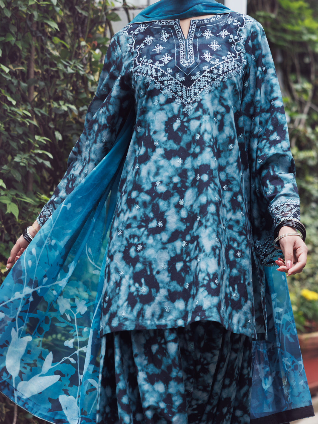 Teal Cambric 3Pc Unstitched - AWP-3PS-874