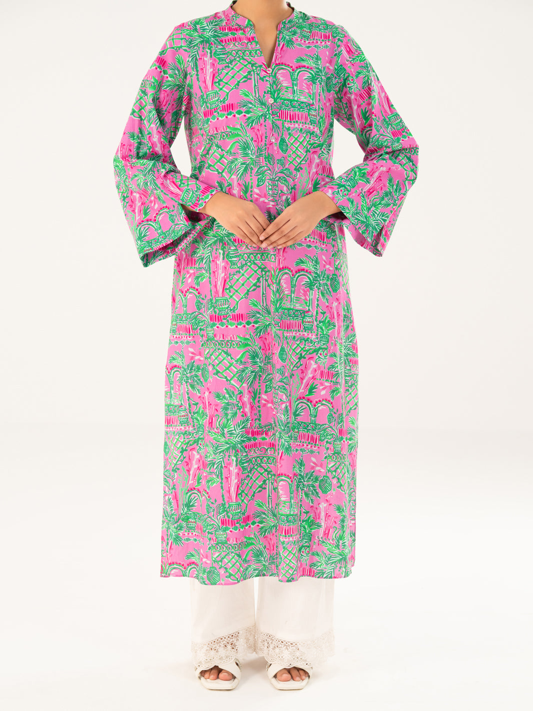 Green Cambric Kurti - AWP-LK-907