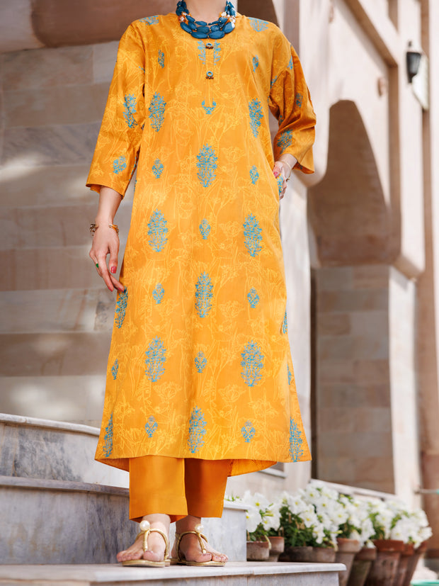 Mustard Lawn Tunic - AL-LK-966 - Almirah Online